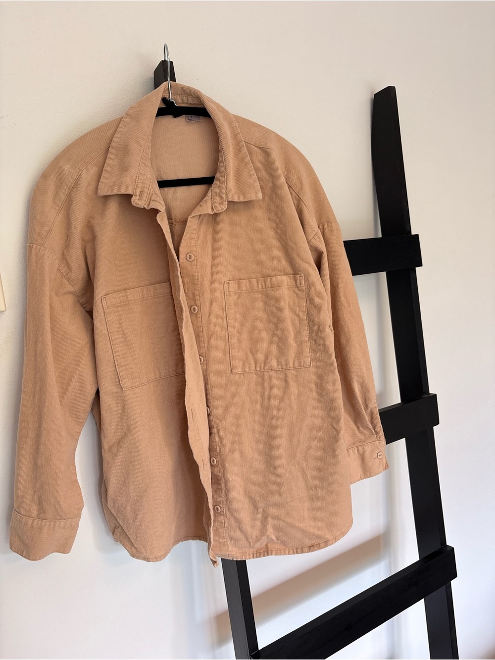 H&M Womens Lightweight Shirt Jacket in Tan